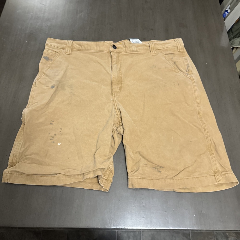 Carhartt Shorts Mens 42 Fits 40 Faded Khaki Carpenter Distressed Grunge 102514 - Picture 2 of 16